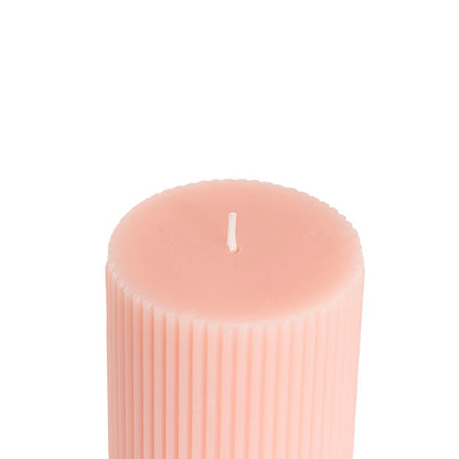 Roman Fluted Pillar Candle Pale Pink (7x10cmH)