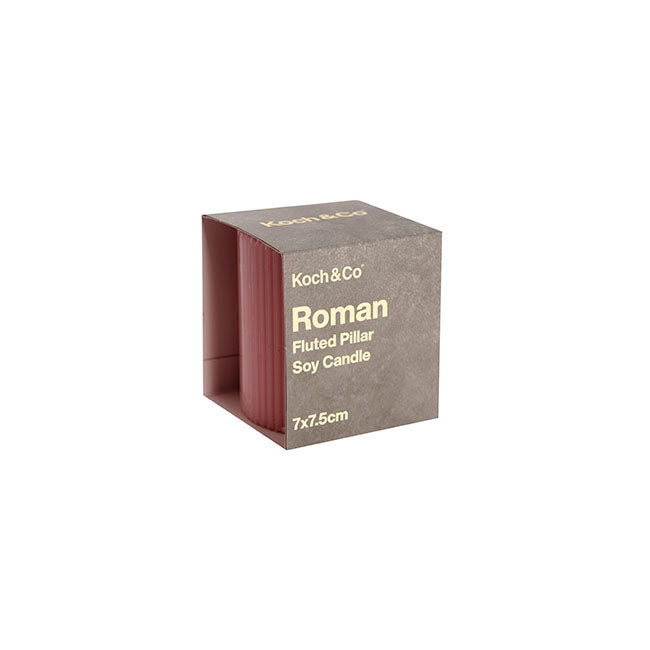 Roman Fluted Pillar Candle Dusty Pink (7x7.5cmH)