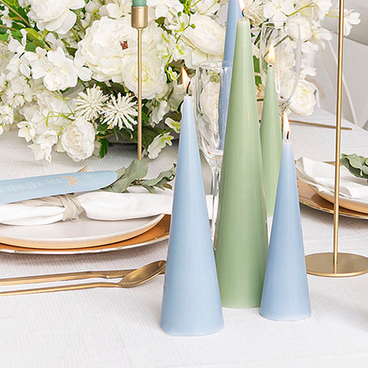 Fleur Cone Candle French Blue (6.5x25cmH)