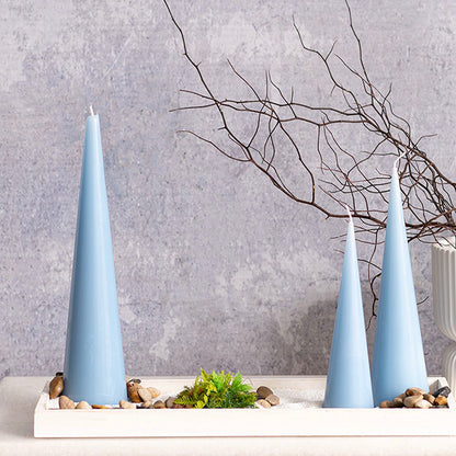 Fleur Cone Candle French Blue (7x30cmH)