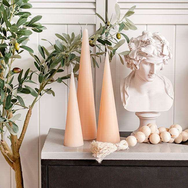 Fleur Cone Candle Nude (7x30cmH)