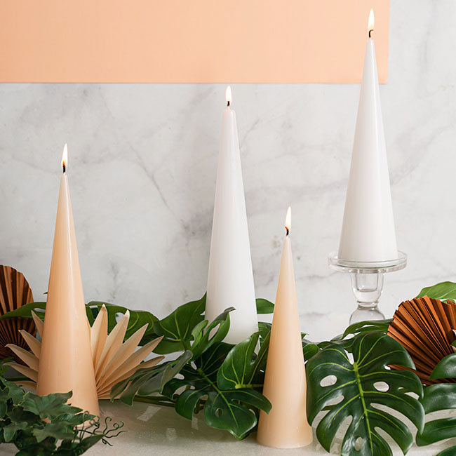 Fleur Cone Candle White (7x30cmH)