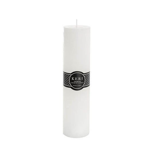 Event Flat Top Pillar Candle 50HR White (5x20cmH)