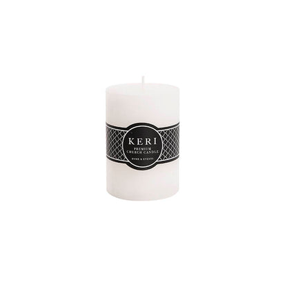Event Flat Top Pillar Candle 52HR White (7x10cmH)