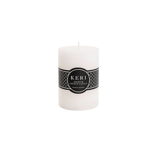 Event Flat Top Pillar Candle 52HR White (7x10cmH)