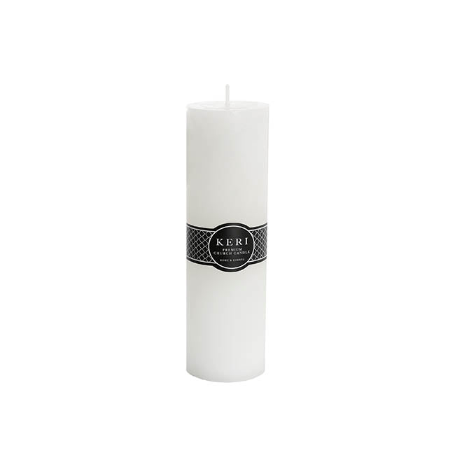 Event Flat Top Pillar Candle 78HR White (7x15cmH)