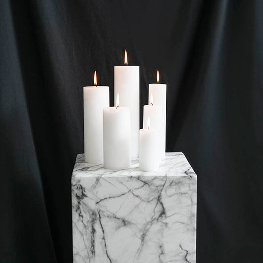 Event Flat Top Pillar Candle 100HR White (7x20cmH)