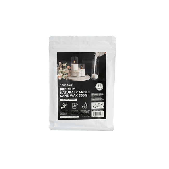 Crystal Natural Candle Sand Wax with 10 Wicks White (300g)