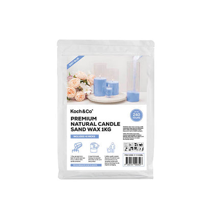 Crystal Natural Candle Sand Wax with 40 Wicks Soft Blue 1kg