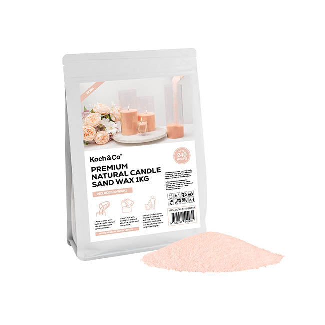 Crystal Natural Candle Sand Wax with 40 Wicks Nude (1kg)
