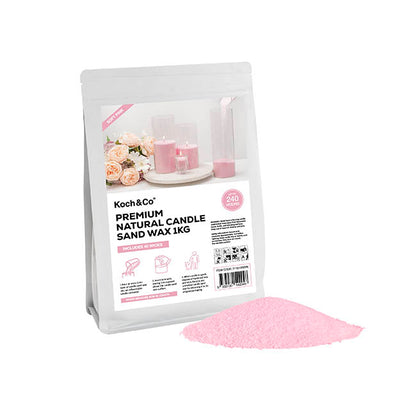Crystal Natural Candle Sand Wax with 40 Wicks Soft Pink 1kg