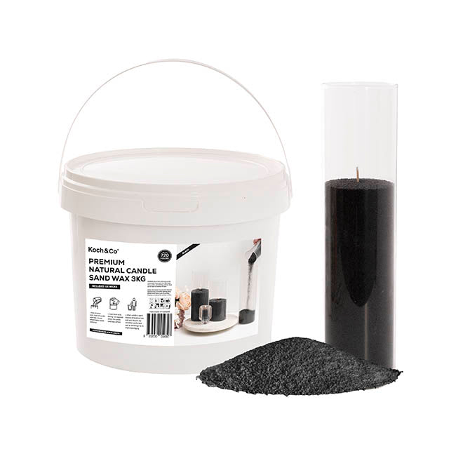 Crystal Natural Candle Sand Wax with 120 Wicks Black (3kg)