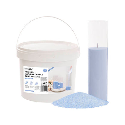 Crystal Natural Candle Sand Wax with 120 Wicks Soft Blue 3kg