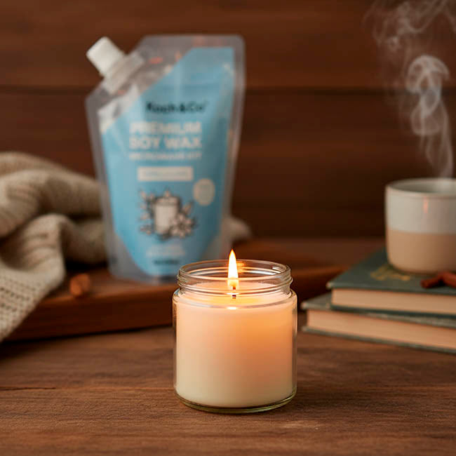 Premium Soy Candle Microwave Kit Vanilla Cafe (450ml)