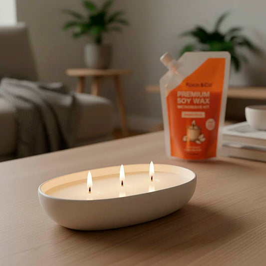 Premium Soy Candle Microwave Kit Amber Petal (450ml)