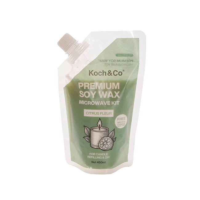 Premium Soy Candle Microwave Kit Citrus Fleur (450ml)