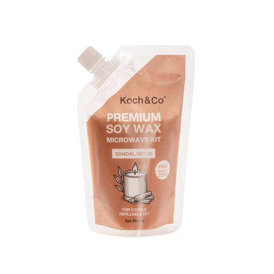 Premium Soy Candle Microwave Kit Sandal Wood (450ml)