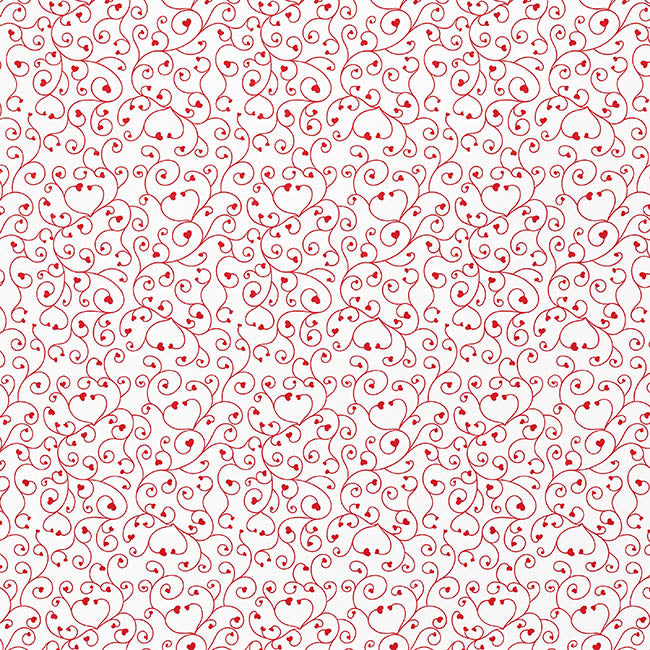 Cello Clear 40mic Heart Swirls Red Pk100 (50x70cm)