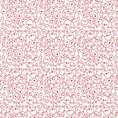 Cello Clear 40mic Heart Swirls Red Pk100 (50x70cm)