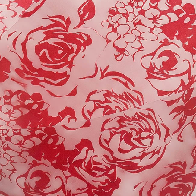Cello Frosted Blooming Roses 40mic Red Pack 100 (50x70cm)