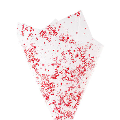 Cello Clear Merry & Bright 40mic Red (50x70cm) Pack 100