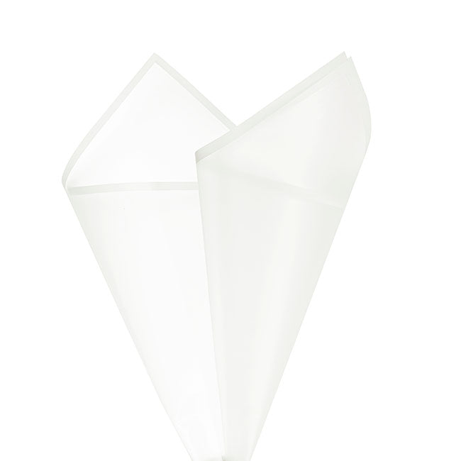 Cello Frosted Hue with Border 50mic White Pk100 (60x60cm)