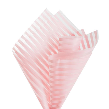 Cello Frosted Vogue Stripes 50mic Baby Pink Pk100 (60x60cm)