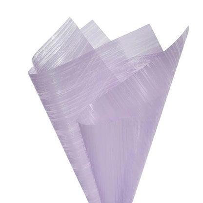 Frosted Cello 50mic Designer Stripes Lilac Pk100 (50x70cm)