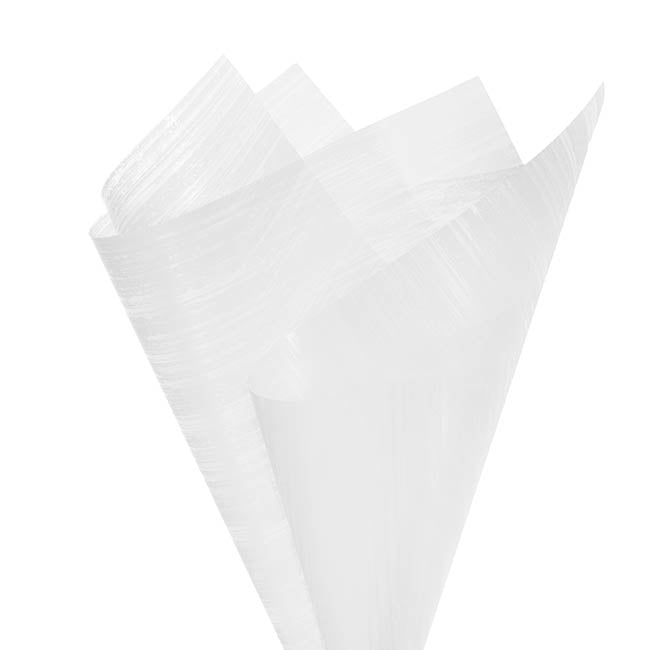 Frosted Cello 50mic Designer Stripes White Pk100 (50x70cm)