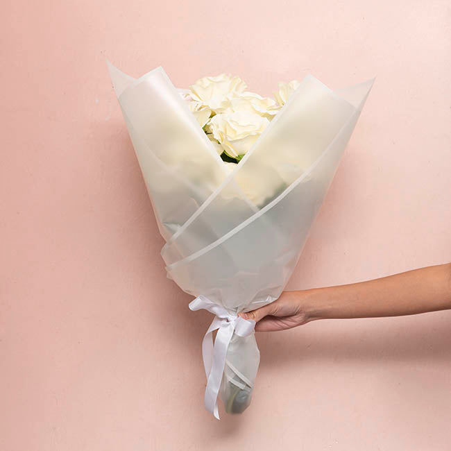 Cello Frosted Hue Silhouette 50mic White Pk100 (50x70cm)