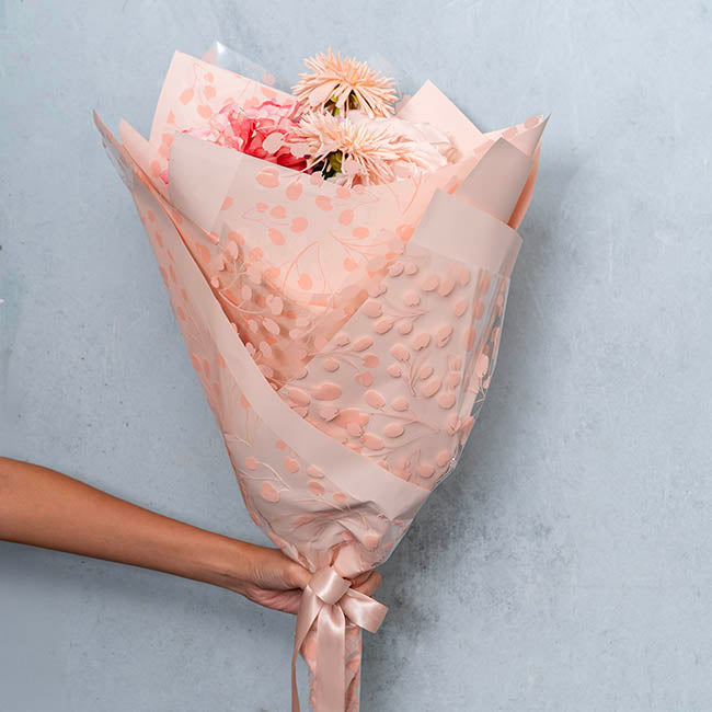 Cello Clear 40mic Eucalyptus Leaves Blush Pk100 (50x70cm)