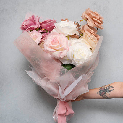 Cello Frosted 40mic Chrysanthemums Rosie Pk100 (50x70cm)