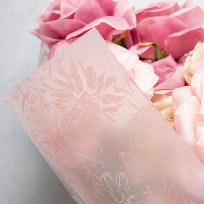 Cello Frosted 40mic Chrysanthemums Rosie Pk100 (50x70cm)