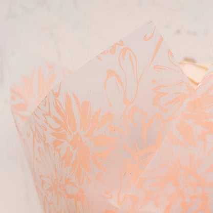 Cello Frosted 40mic Chrysanthemums Peach Pk100 (50x70cm)