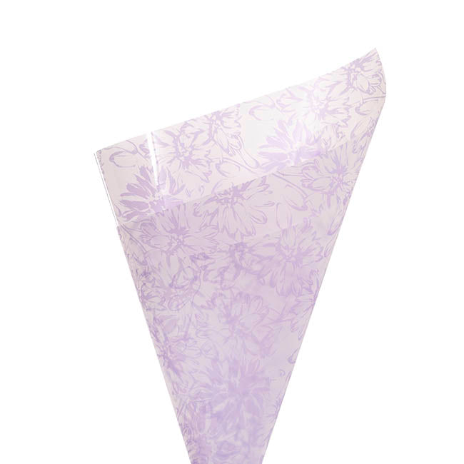Cello Frosted 40mic Chrysanthemums Lavender Pk100 (50x70cm)