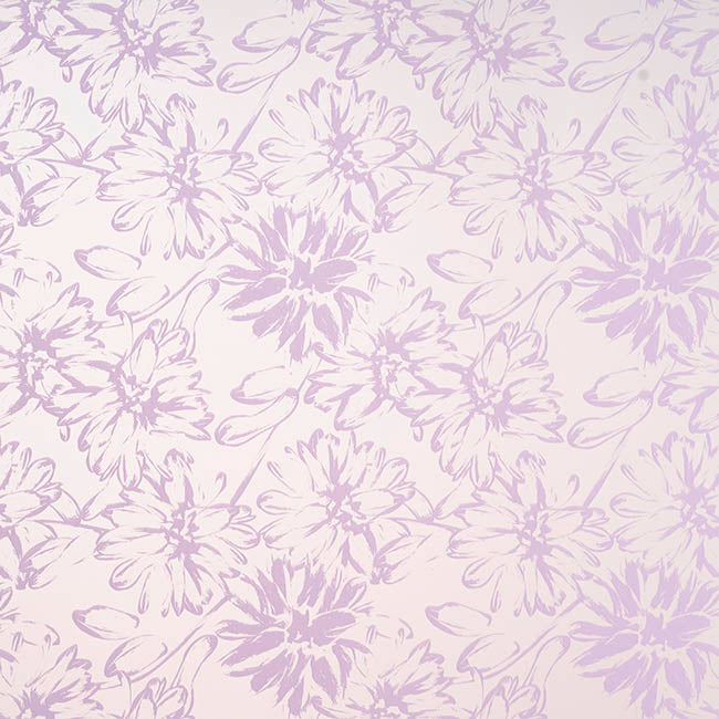 Cello Frosted 40mic Chrysanthemums Lavender Pk100 (50x70cm)