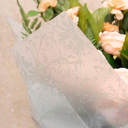 Cello Frosted 40mic Chrysanthemums Sage Pk100 (50x70cm)