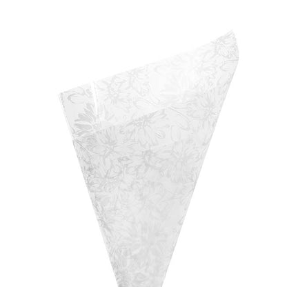 Cello Frosted 40mic Chrysanthemums White Pk100 (50x70cm)