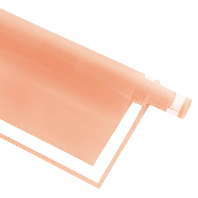 Cello Vivid Edge 50mic Flower Wrap Peach Pack 100 (58x58cm)