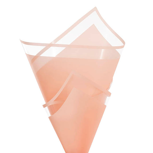 Cello Vivid Edge 50mic Flower Wrap Peach Pack 100 (58x58cm)