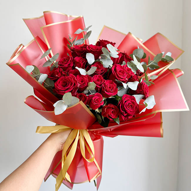 Cello Frosted Gold Edge 50mic Red Pack 60 (58x58cm)
