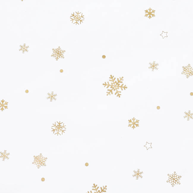 Cello Clear Snowflakes 47mic Wrap Gold Pack 60 (58x58cm)