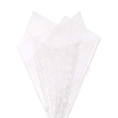 Cello Clear Snowflakes 47mic Wrap White Pack 60 (58x58cm)