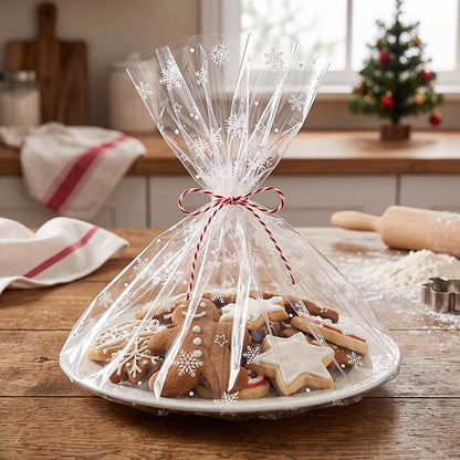 Cello Clear Snowflakes 47mic Wrap White Pack 60 (58x58cm)