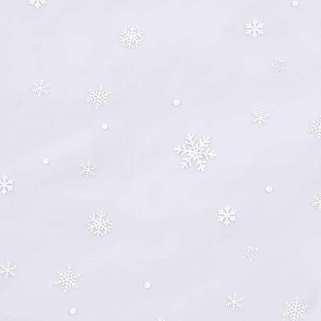 Cello Clear Snowflakes 47mic Wrap White Pack 60 (58x58cm)