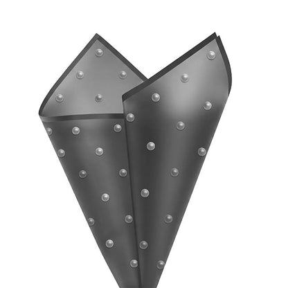 Cello Frosted Spotted Wrap 50mic Black Pack 100 (57x57cm)