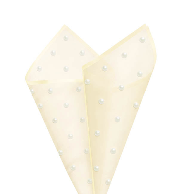 Cello Frosted Spotted Wrap 50mic Beige Pack 100 (57x57cm)