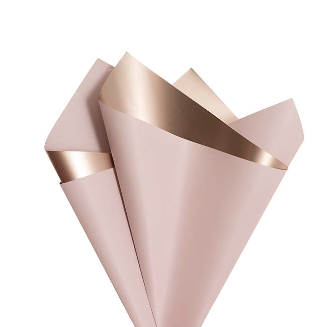 Cello Metallic Fusion 65 micron Rose Peach Pack 40 (58x58cm)