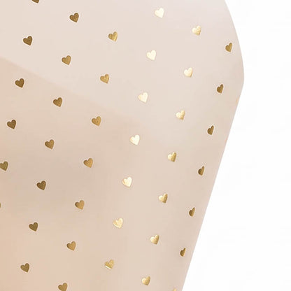 Cello Frosted Foil Hearts Wrap 50mic Tawny Pack 60 (58x58cm)