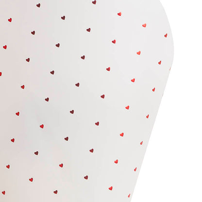Cello Clear Foil Hearts Wrap 50mic White Red Pk60(58x58cm)
